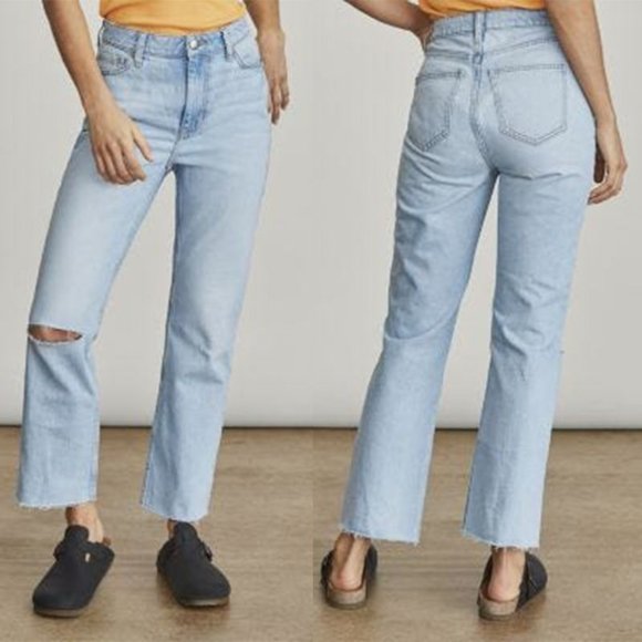 ELIZABETH AND JAMES x Kohls High-Waisted Raw Edge Crop Jeans Sz 12‎ / 31